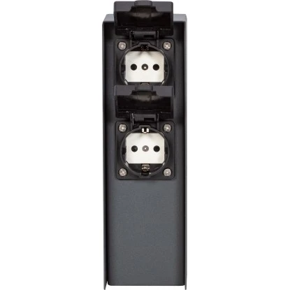 2-fach Steckdosensäule IP44 Anthrazit 2 2-fach Steckdosensäule IP44 Anthrazit – Bild 2