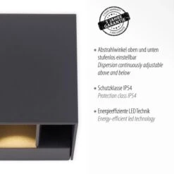 Paul Neuhaus Wandleuchte Block Anthrazit 98 X 93 Cm -Angebote Licht Welt Store 4012248357255 2426 03