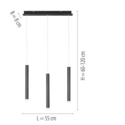 Leuchten Direkt LED-Pendelleuchte Bruno 3-flammig Schwarz 55 X 120 Cm -Angebote Licht Welt Store 4043689979843 2426 07