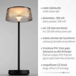 Leuchten Direkt Tischleuchte Dora 19711-16 Akkubetrieben Schwarz -Angebote Licht Welt Store 4043689989927 2426 AI 08