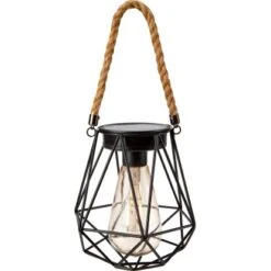 Solar-Pendelleuchte Schwarz