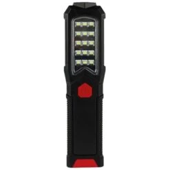 REV Ritter LED-Akku-Handlampe Torch Mit Taschenlampe 400 Lm 6.500 K Schwarz-Rot