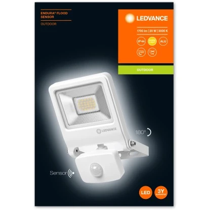 Ledvance LED-Außenleuchte Endura Flood Mit Sensor 20 W 3000 K Weiß 2 Ledvance LED-Außenleuchte Endura Flood Mit Sensor 20 W 3000 K Weiß – Bild 2