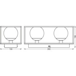 Ledvance Bad-Wandleuchte Decor Square 2-flammig Schwarz 35x15 Cm -Angebote Licht Welt Store 4058075756922 2010 VM 05