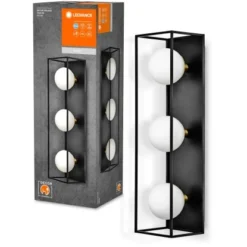 Ledvance Bad-Wandleuchte Decor Square 3-flammig Schwarz 55x15 Cm -Angebote Licht Welt Store 4058075756946 2010 S 09