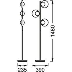 Ledvance LED-Stehlampe Decor Memphis Floor 3-flammig Schwarz-Gold 148,8 Cm -Angebote Licht Welt Store 4058075759244 2010 VM 05