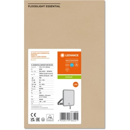 Ledvance Außenstrahler Floodlight Essential Sensor 20 WSchwarz 17,3 X 11,1 Cm 7 Ledvance Außenstrahler Floodlight Essential Sensor 20 WSchwarz 17,3 X 11,1 Cm – Bild 7