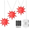 Amare LED-3er-Sternenlichterkette Mit Timer Rot Ø 15 Cm