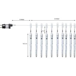 Amare LED-Eiszapfenlichterkette Mit 10 Eiszapfen Mit Schneeballeffekt Warmweiß -Angebote Licht Welt Store 4251083907816 4655 03