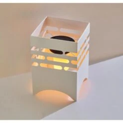 Amare LED-Solargartenfeuer Eckig Weiß Mit Flammeneffekt -Angebote Licht Welt Store 4251083908042 4655 02