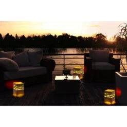 Amare LED-Solargartenfeuer Eckig Weiß Mit Flammeneffekt -Angebote Licht Welt Store 4251083908042 4655 07