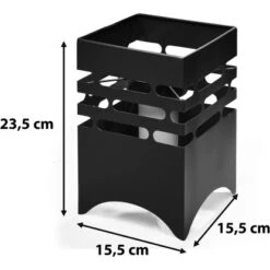 Amare LED-Solargartenfeuer Eckig Schwarz Mit Flammeneffekt -Angebote Licht Welt Store 4251083908066 4655 03