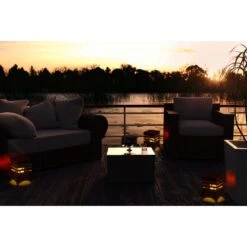 Amare LED-Solargartenfeuer Eckig Schwarz Mit Flammeneffekt -Angebote Licht Welt Store 4251083908066 4655 07