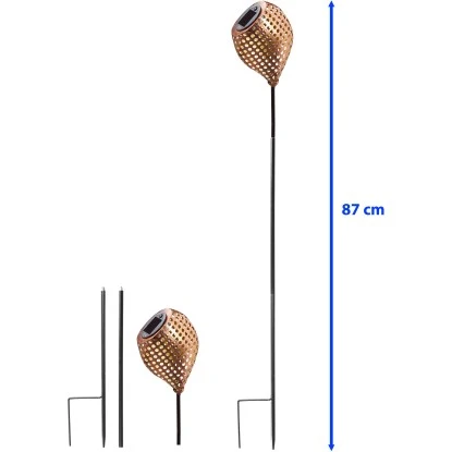 Amare LED-Solardekostecker 2er-Set Kelch Schräg Kupfer 3 Amare LED-Solardekostecker 2er-Set Kelch Schräg Kupfer – Bild 3