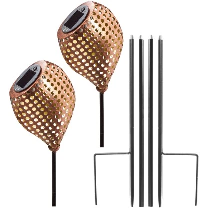 Amare LED-Solardekostecker 2er-Set Kelch Schräg Kupfer 4 Amare LED-Solardekostecker 2er-Set Kelch Schräg Kupfer – Bild 4