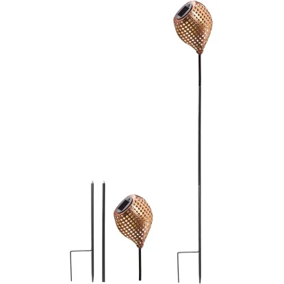 Amare LED-Solardekostecker 2er-Set Kelch Schräg Kupfer 9 Amare LED-Solardekostecker 2er-Set Kelch Schräg Kupfer – Bild 9