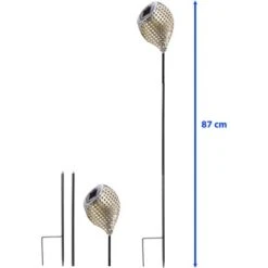 Amare LED-Solardekostecker 2er-Set Kelch Schräg Metallfarben -Angebote Licht Welt Store 4251083908790 4655 04