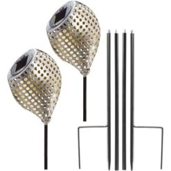 Amare LED-Solardekostecker 2er-Set Kelch Schräg Metallfarben -Angebote Licht Welt Store 4251083908790 4655 08