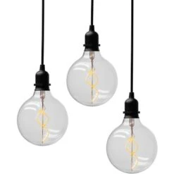 Amare LED-Glaskugel Glow 3er Set Mit Batterie Klar