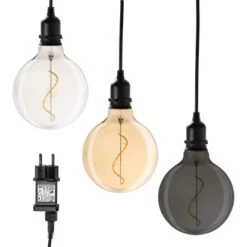 Amare LED-Glaskugel Glow 3er Set Mit Netzstecker Klar, Gold & Smokey -Angebote Licht Welt Store 4251083910113 4655 07