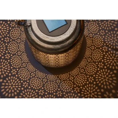 Amare LED-Solarlaterne Metall Gold Fein 6 Amare LED-Solarlaterne Metall Gold Fein – Bild 6