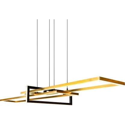 Trio LED Pendelleuchte Salinas Messing Matt 1500 Mm X 1100 Mm X 400 Mm 3 Trio LED Pendelleuchte Salinas Messing Matt 1500 Mm X 1100 Mm X 400 Mm – Bild 3