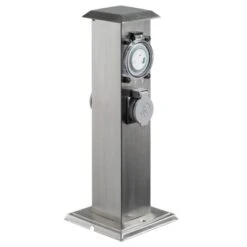 Paulmann Energiesäule Edelstahl Mit 2 Steckdosen Und Zeitschaltuhr