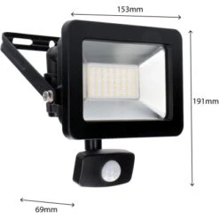 LED-Strahler 4000 K IP44 Sensor Sanan LED 30 W 3300 Lm Schwarz -Angebote Licht Welt Store 692813 11020200 07
