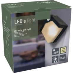 Solar-Wandleuchte Pretoria 1 W 50 Lm 2700 K IP44 Sensor Schwarz -Angebote Licht Welt Store 693315 11020200 04