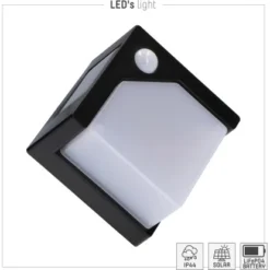 Solar-Wandleuchte Pretoria 1 W 50 Lm 2700 K IP44 Sensor Schwarz -Angebote Licht Welt Store 693315 11020200 05