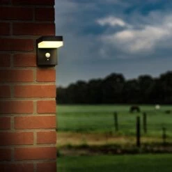 Solar-Wandleuchte 3,3 W 600 Lm 2700 K IP44 Sensor Schwarz -Angebote Licht Welt Store 693362 11020200 05