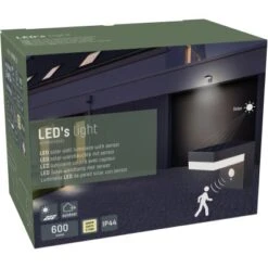 Solar-Wandleuchte 3,3 W 600 Lm 2700 K IP44 Sensor Schwarz -Angebote Licht Welt Store 693362 11020200 06