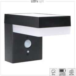 Solar-Wandleuchte 3,3 W 600 Lm 2700 K IP44 Sensor Schwarz -Angebote Licht Welt Store 693362 11020200 07