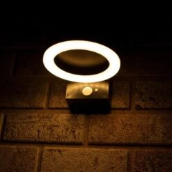 Solar-Wandleuchte Marseille 6 W 600 Lm 2700 K IP44 Sensor Schwarz -Angebote Licht Welt Store 693405 11020200 04