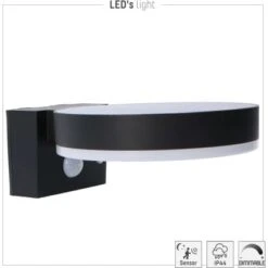 Solar-Wandleuchte Marseille 6 W 600 Lm 2700 K IP44 Sensor Schwarz -Angebote Licht Welt Store 693405 11020200 06