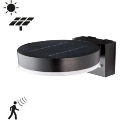 Solar-Wandleuchte Marseille 6 W 600 Lm 2700 K IP44 Sensor Schwarz -Angebote Licht Welt Store 693405 11020200 07