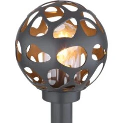 Globo Sockelleuchte Hilario Edelstahl Anthrazit -Angebote Licht Welt Store 755725 3749 4