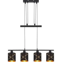 Globo Hängeleuchte Bemmo 4-flammig Metall Schwarz Matt -Angebote Licht Welt Store 756014 3749 3