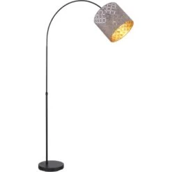 Globo Stehleuchte Cindy 1-flammig Metall Schwarz Matt Höhenverstellbar