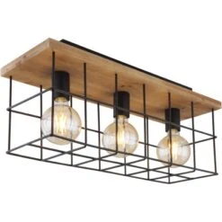 Globo Deckenleuchte Merril 3-flammig Metall Schwarz