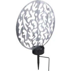 Globo LED-Solaraußenleuchte Mit Erdspieß Rund Metall Silber -Angebote Licht Welt Store 765931 3749 5