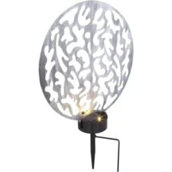 Globo LED-Solaraußenleuchte Mit Erdspieß Rund Metall Silber -Angebote Licht Welt Store 765931 3749 6