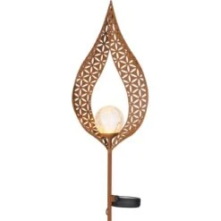 Globo LED-Solaraußenleuchte Glaskugel In Metallbogen Metall Rostfarben -Angebote Licht Welt Store 765933 3749 3