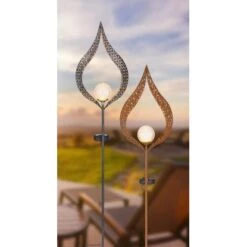 Globo LED-Solaraußenleuchte Glaskugel In Metallbogen Metall Rostfarben -Angebote Licht Welt Store 765933 3749 5