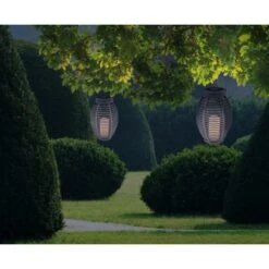 Globo LED-Solaraußenleuchte Laterne Mit Feuereffekt Kunststoff Grau Rattanoptik -Angebote Licht Welt Store 765947 3749 7