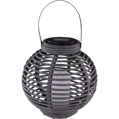Globo LED-Solaraußenleuchte Laterne Kunststoff Taupe In Rattan Optik 4 Globo LED-Solaraußenleuchte Laterne Kunststoff Taupe In Rattan Optik – Bild 4