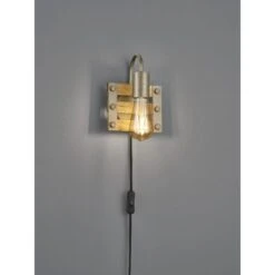 Trio Wandleuchte Khan Nickel Antik-Echtholz