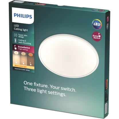 Philips LED-Panel Superslim 3-in-1 SceneSwitch 15 W 1300 Lm 2700 K Weiß 2 Philips LED-Panel Superslim 3-in-1 SceneSwitch 15 W 1300 Lm 2700 K Weiß – Bild 2