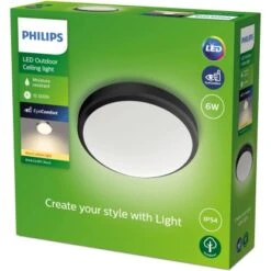 Philips Doris LED-Deckenleuchte Schwarz 6W 2700K -Angebote Licht Welt Store 8719514417878 4795 02