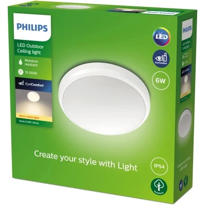 Philips Doris LED-Deckenleuchte Weiß 6W 2700K 3 Philips Doris LED-Deckenleuchte Weiß 6W 2700K – Bild 3
